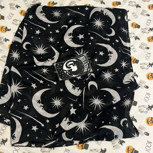 Killstar Accessories - Kill star bathing suit cover with moon and stars
